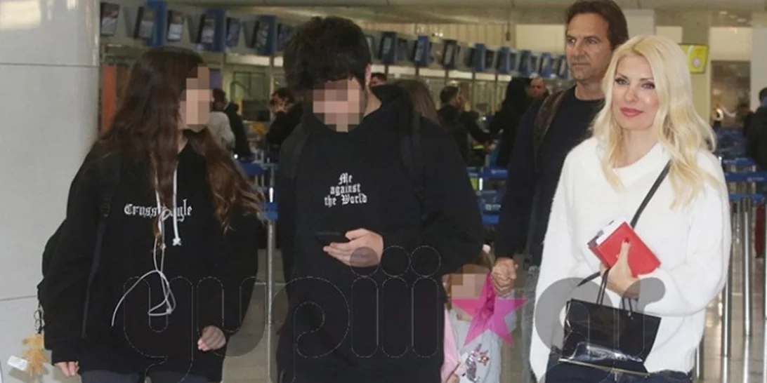 Ελένη Μενεγάκη | Με την οικογένεια της στο αεροδρόμιο - Όλες οι φωτογραφίες