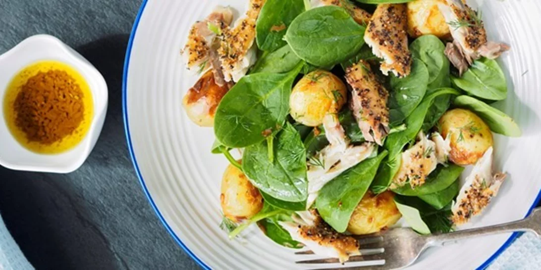 Κολιοί με σπανάκι και πατάτες