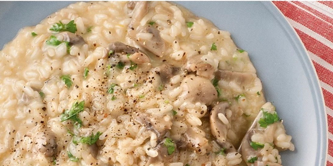 Ριζότο με μανιτάρια και ταχίνι