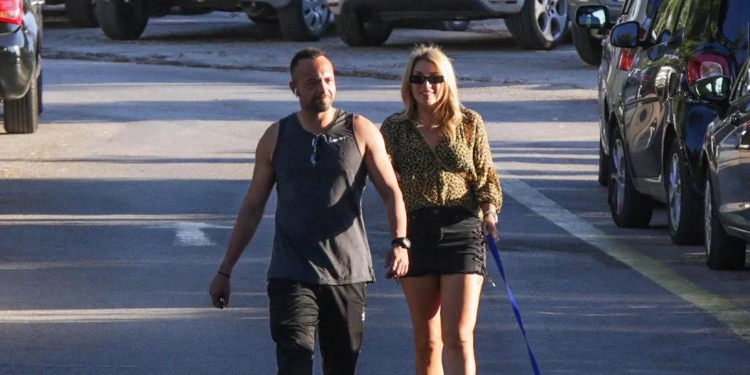 Κωνσταντίνα Σπυροπούλου | Γυμναστική στη φύση με τον Βασίλη Σταθοκωστόπουλο (pics,vid)