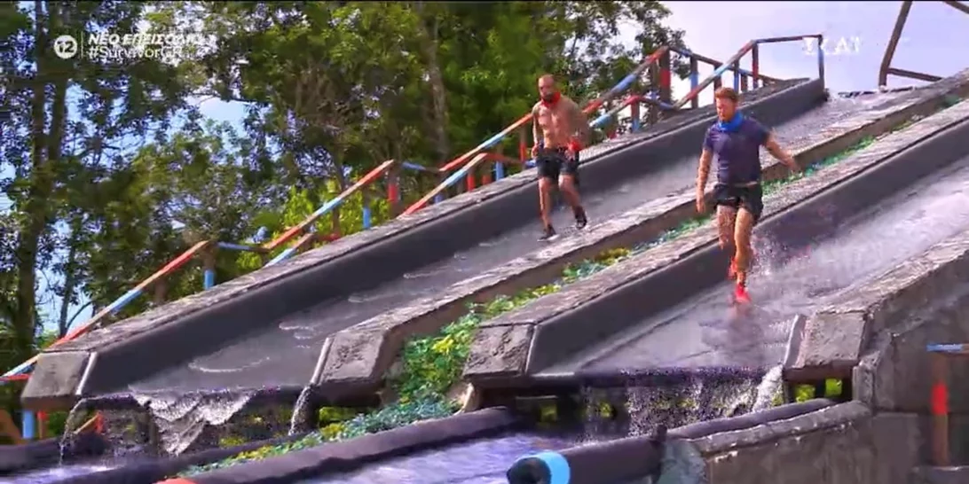 Survivor 4 | Ο Τριαντάφυλλος περπάτησε πάνω στην νεροτσουλήθρα και το Twitter τον αποθέωσε