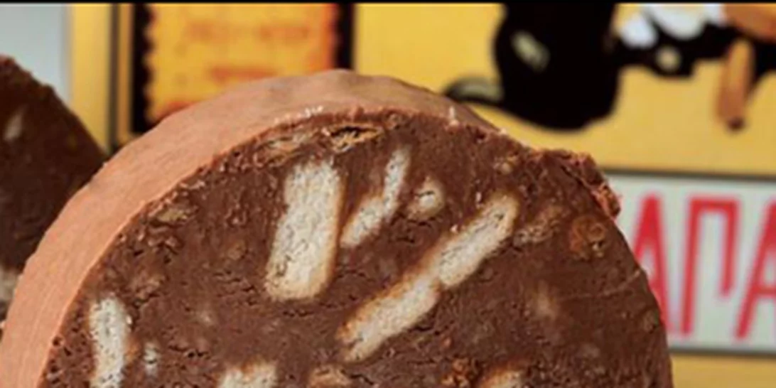 Σοκολατένιο μωσαϊκό γλυκό σεμιφρέντο με μπισκότα πτι-μπερ από τον Στέλιο Παρλιάρο