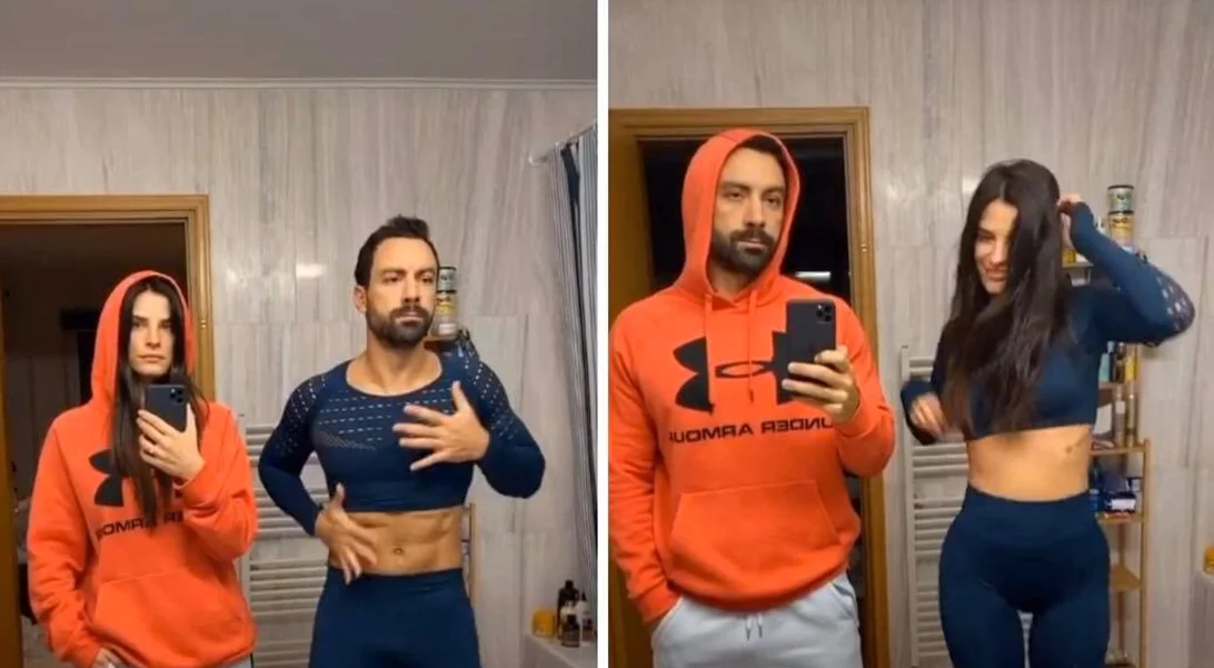 Σάκης Τανιμανίδης - Χριστίνα Μπόμπα | Κάνουν το viral video του Tik Tok με τον χορό και την ανταλλαγή ρούχων