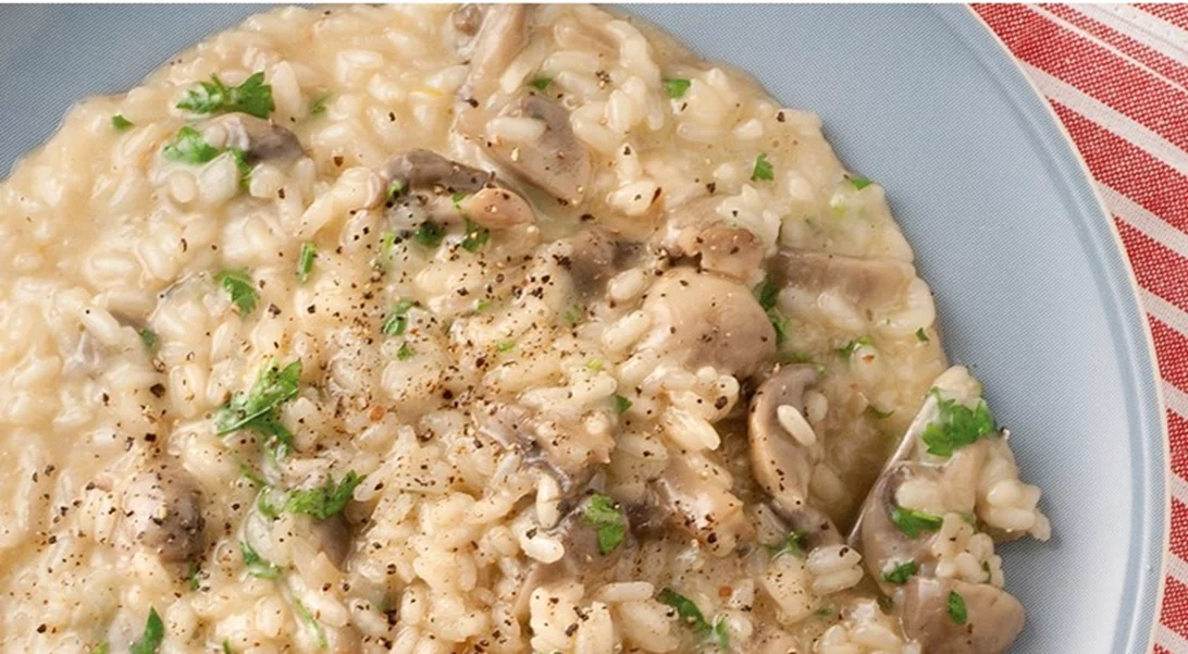 Ριζότο με μανιτάρια και ταχίνι
