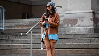 Αυτό το ταμπά κοστούμι με βερμούδα είναι η πιο fashionable εκδοχή του power dressing της άνοιξης