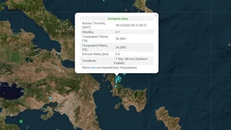 Νέος σεισμός 3,1 Ρίχτερ στην Εύβοια - Αισθητός και στην Αττική