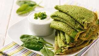 Κρέπες με σπανάκι και βρώμη