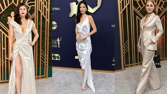 SAG Awards | Στο silver carpet οι καλεσμένες επέλεξαν matching metallic δημιουργίες