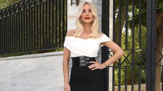 Η Κατερίνα Καινούργιου με τη μαύρη δερμάτινη φούστα από Massimo Dutti που θα φορέσεις σε κάθε φθινοπωρινή περίσταση