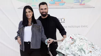 Γαλάτεια Βασιλειάδη | Με casual look στην έξοδο από το μαιευτήριο με τον Γιώργο Παπαδόπουλο