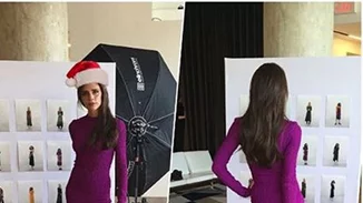 Victoria Beckham: Σε εορταστικό mood δοκιμάζοντας τη νέα της κολλεξιόν