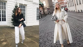 Πώς να φορέσω το λευκό τζιν παντελόνι το χειμώνα; (από το πρωί μέχρι το βράδυ)