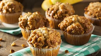 Muffins με μπανάνα και βρώμη χωρίς ζάχαρη