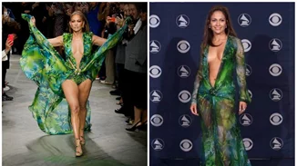 H J.Lο έκλεισε το show Versace ξαναφορώντας το iconic jungle φόρεμα!