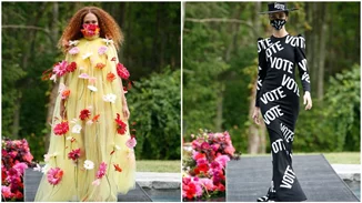 Η εφτά μηνών έγκυος Coco Rocha έκλεισε το show του Christian Siriano με μια βουτιά στην πισίνα