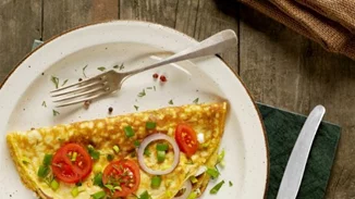 Oμελέτα με λαχανικά και τυρί κρέμα με 252 θερμίδες