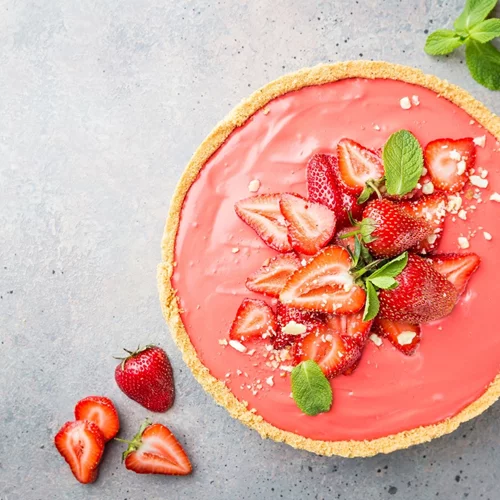 Tάρτα με φράουλες - Χωρίς ζάχαρη και χωρίς ψήσιμο
