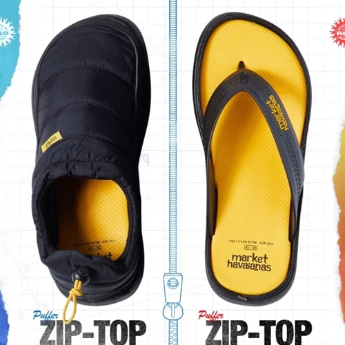 Τα brands Havaianas & Market παρουσιάζουν το Zip Top | Το πρώτο 2 σε 1 Puffer flip flop