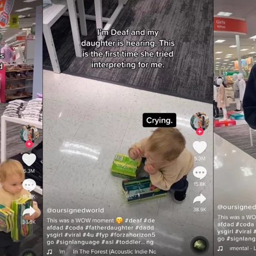 Η συγκινητική στιγμή που κοριτσάκι ενός έτους επικοινωνεί για πρώτη φορά με τον μπαμπά του στη νοηματική