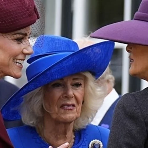 Η βασίλισσα Καμίλα κάνει νεύμα στην πριγκίπισσα Kate όσο μιλούσε στη Μελάνια - Η σκηνή που έγινε viral