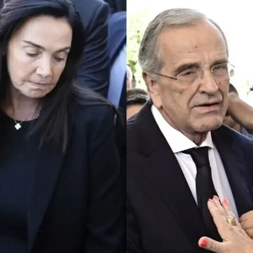 Συντετριμμένοι ο Αντώνης και η Γεωργία Σαμαρά στην κηδεία της κόρης τους