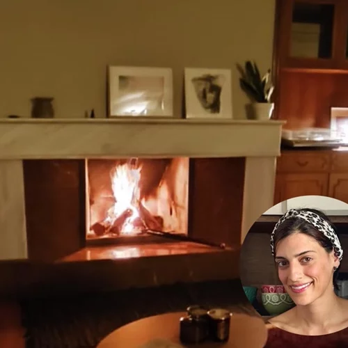 Χριστίνα Χειλά Φαμέλη | Το cosy σαλόνι της - Η λιτή διακόσμηση στο τζάκι και το πιο πρακτικό coffee table