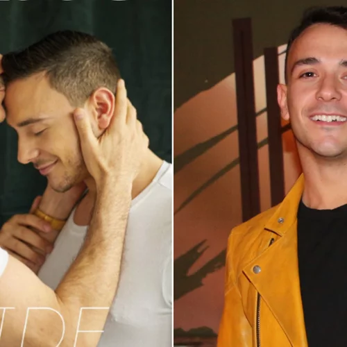 Ο Στέφανος Δημουλάς και το εξώφυλλο με τον πατέρα του στο μεγαλύτερο ΛΟΑΤΚΙ περιοδικό της Βρετανίας