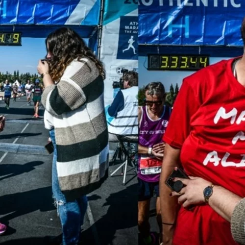 39ος Μαραθώνιος | Έτρεξε 42χλμ και έκανε πρόταση γάμου στον τερματισμό - "Αλίκη, παντρέψου με" [εικόνες]