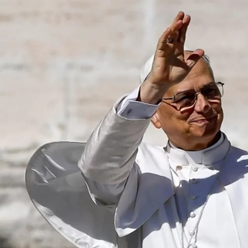 Ο Πάπας Λέων ΙΔ' σε γκράφιτι στο στάδιο των White Sox στο Σικάγο