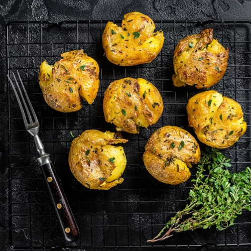 Οι πιο υγιεινές και τραγανές smashed πατάτες χρειάζονται μόλις 3 υλικά