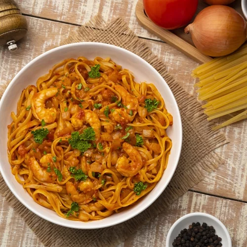 "Τι να μαγειρέψω σήμερα;" | Η Κατερίνα Παπουτσάκη έφτιαξε την τέλεια νηστίσιμη γαριδομακαρονάδα