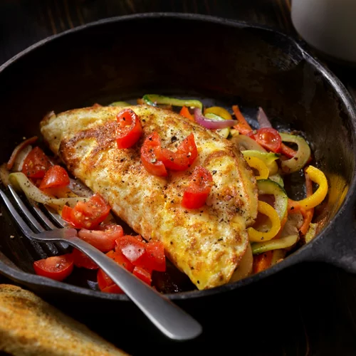 Ομελέτα με μανιτάρια και κίτρινη πιπεριά