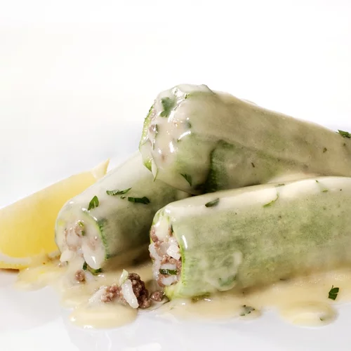 Κολοκυθάκια γεμιστά με κρέμα αυγολέμονο