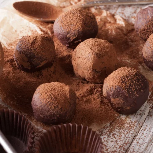 Εύκολα σπιτικά τρουφάκια σοκολάτας με καρύδια και πτι-μπερ