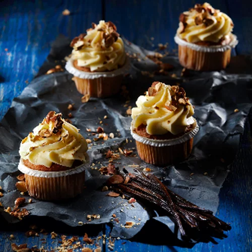 Cupcakes με αμύγδαλα και frosting βανίλιας από τον Διονύση Αλέρτα
