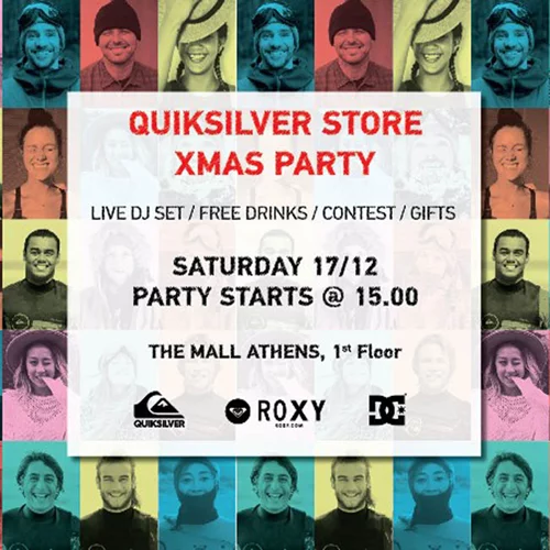 Χριστουγεννιάτικο πάρτυ στο ανακαινισμένο κατάστημα της Quiksilver στο The Mall Athens!