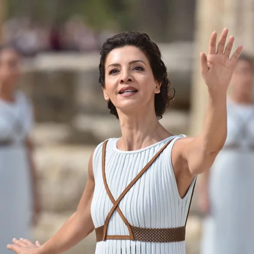 Κατερίνα Λέχου: Εντυπωσιακή στην πρόβα την αφής της Ολυμπιακής Φλόγας