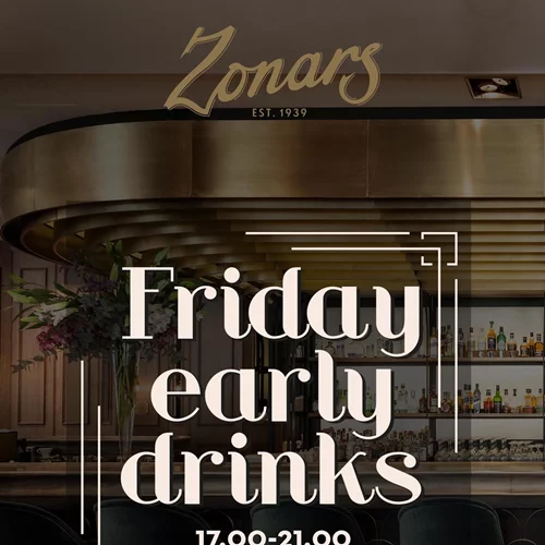 Τα Friday Early Drinks στο Zonars είναι αυτό που χρειάζεσαι κάθε Παρασκευή