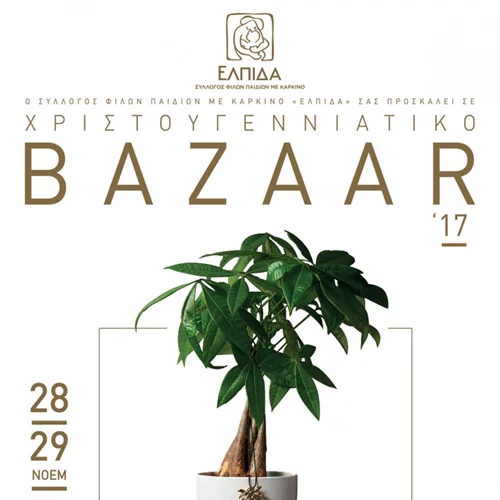 Στις 28 και 29 Νοεμβρίου συμμετέχουμε όλοι στο Χριστουγεννιάτικο Bazaar του συλλόγου "Ελπίδα"
