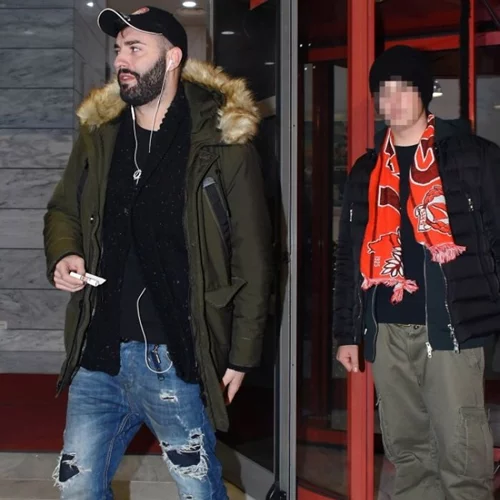 Θοδωρής Μισόκαλος | Με τον γιο της Ελένης Μενεγάκη, Άγγελο, στο γήπεδο