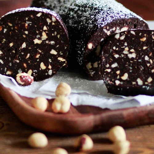 Vegan κορμός σοκολάτας χωρίς ζάχαρη, έτοιμος σε 5 λεπτά