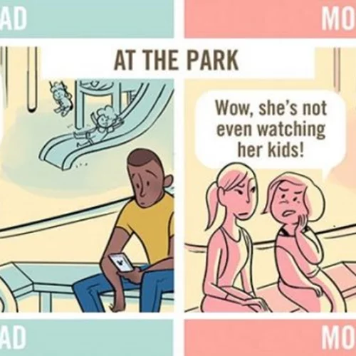 5 σκίτσα δείχνουν πόσο διαφορετικά αντιμετωπίζονται οι μαμάδες από τους μπαμπάδες