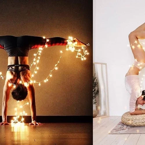 Οι yogis του Instagram σε χριστουγεννιάτικο mood (φορούν λαμπάκια και κάνουν yoga)
