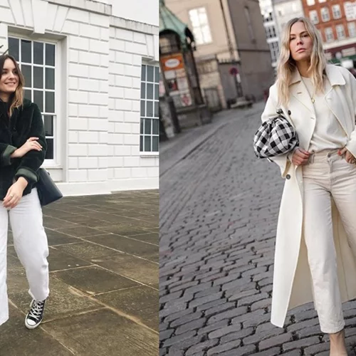 Πώς να φορέσω το λευκό τζιν παντελόνι το χειμώνα; (από το πρωί μέχρι το βράδυ)