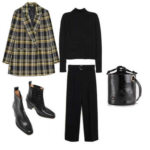 Πώς να φορέσω το καρό blazer στο γραφείο;