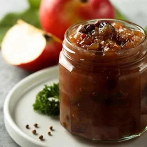 Μαρμελάδα με μήλα, άρωμα λεμόνι και σταφίδες