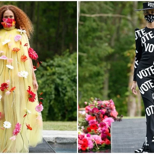 Η εφτά μηνών έγκυος Coco Rocha έκλεισε το show του Christian Siriano με μια βουτιά στην πισίνα