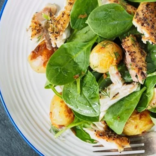 Κολιοί με σπανάκι και πατάτες