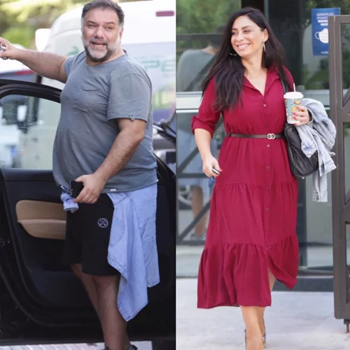 Νάνσυ Αντωνίου | Με maxi κόκκινο φόρεμα στο πλευρό του Γρηγόρη Αρναούτογλου