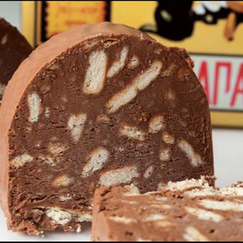 Σοκολατένιο μωσαϊκό γλυκό σεμιφρέντο με μπισκότα πτι-μπερ από τον Στέλιο Παρλιάρο